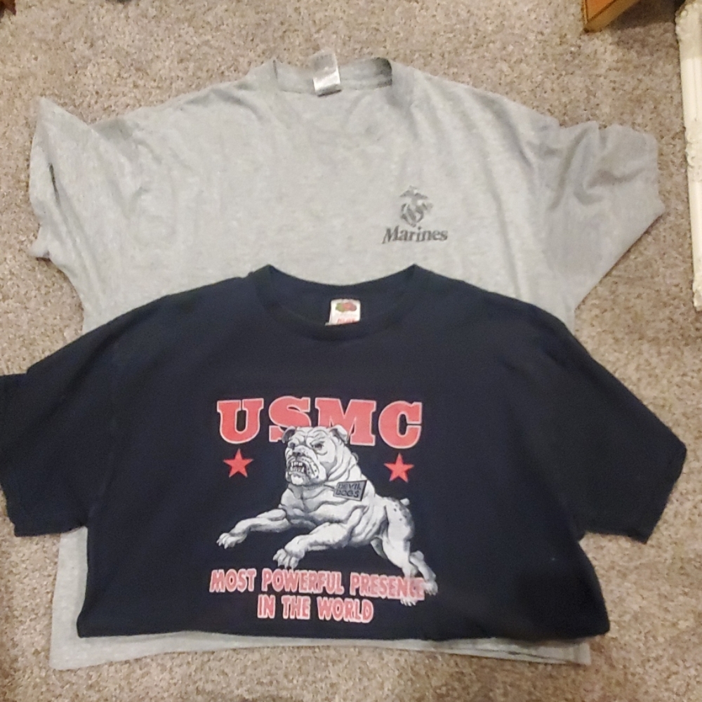 Pair of USMC T shirts
